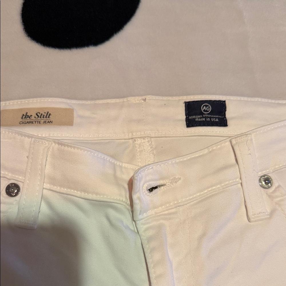 Ag Adriano Goldschmied White Cigarette Jeans